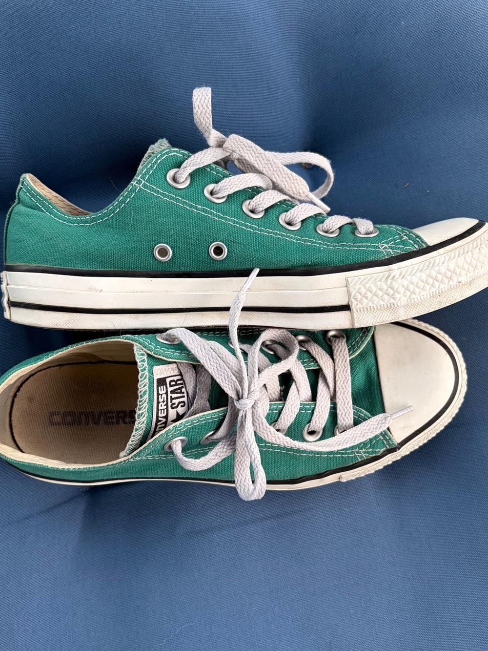 Converse Womens Low Top Canvas Sneakers - Teal Green